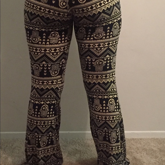BLACK AND BROWN PRINT PANTS - Picture 4 of 4